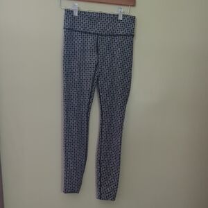 Lululemon Athletica Black and White Geometric Leggings